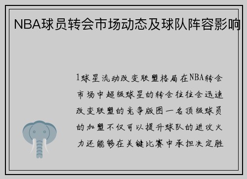 NBA球员转会市场动态及球队阵容影响